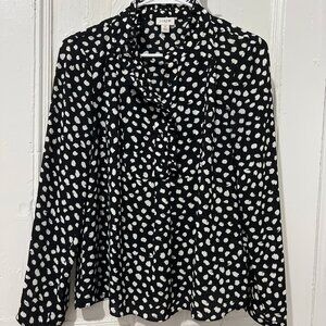 J Crew Long sleeve top – Black / White – Size 2